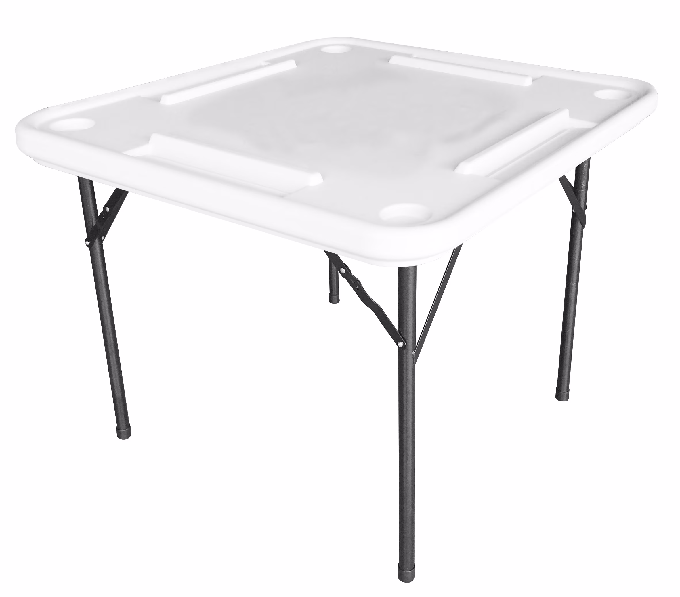 Bene Casa Foldable Domino Table with Built - in Drink Holders, 38 x 38, White