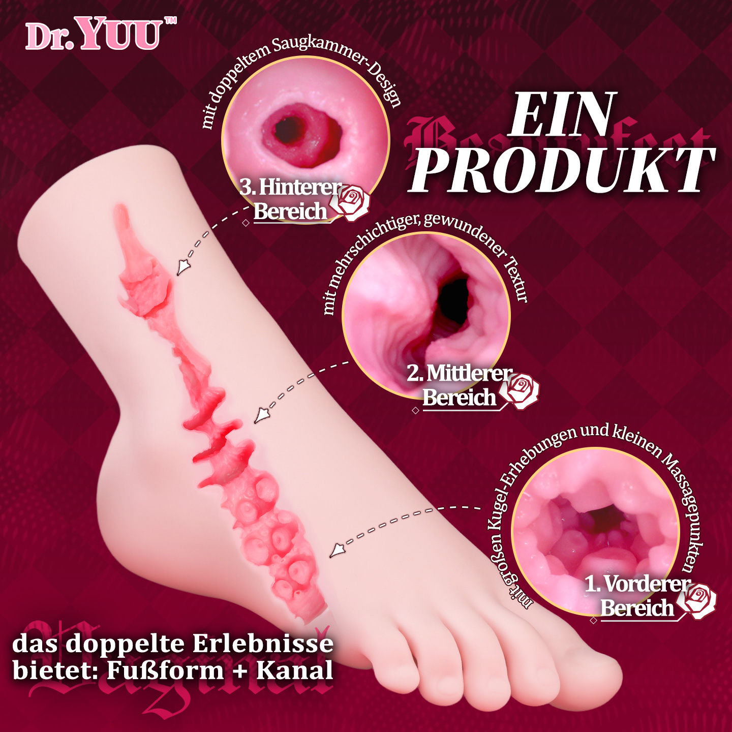 Foot domination experience with unique stimulation for Dr.YUU footjob toy