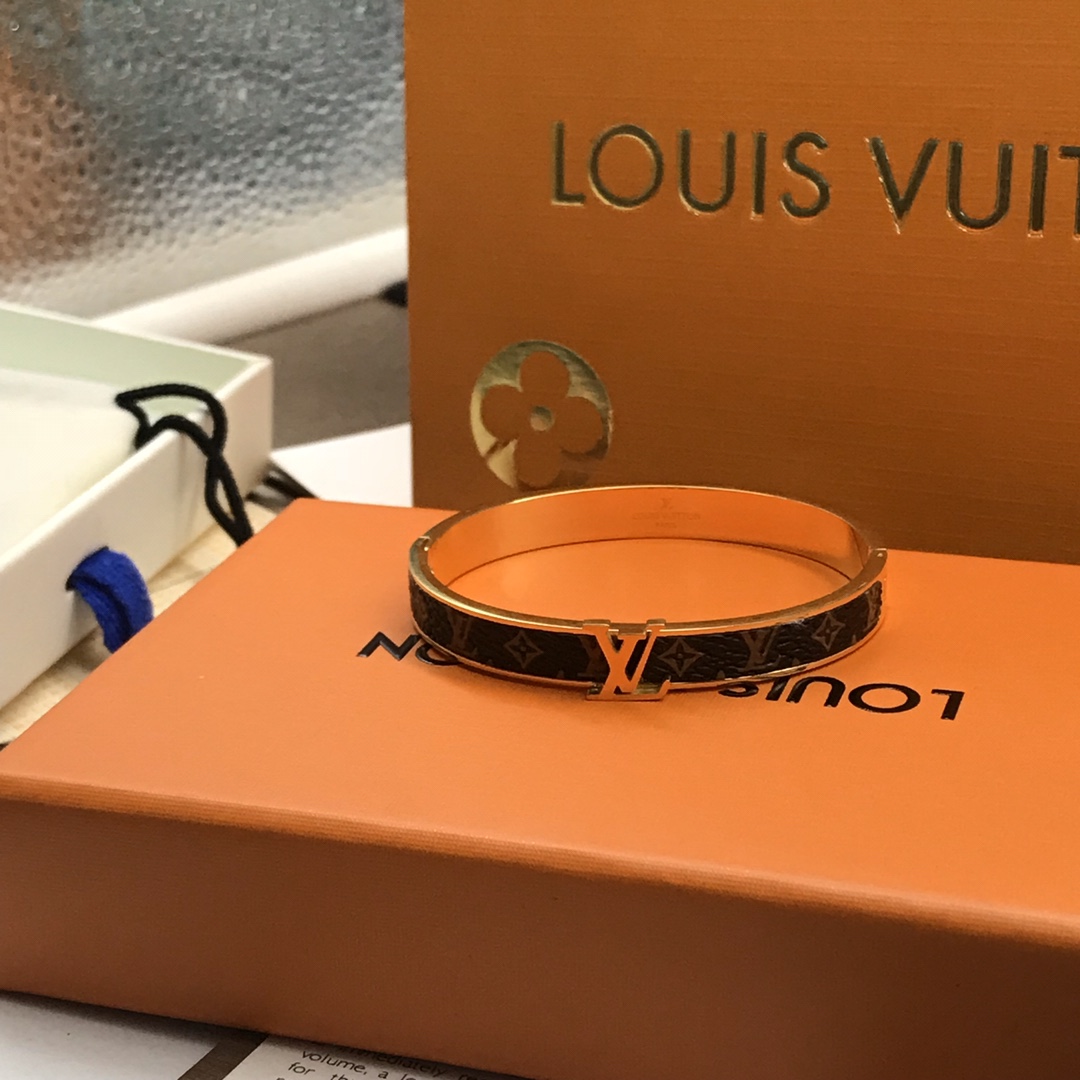 Louis Vuitton LV Monogram Leather Bangle Couple Bracelet - Original Replica Club