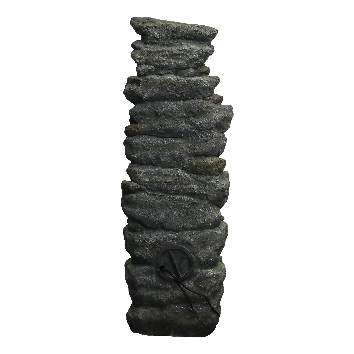 51" H Outdoor Water Fountain - 7-Tiers Rock Waterfall Fountain with LED Lights for Home Garden Decor - Image 9
