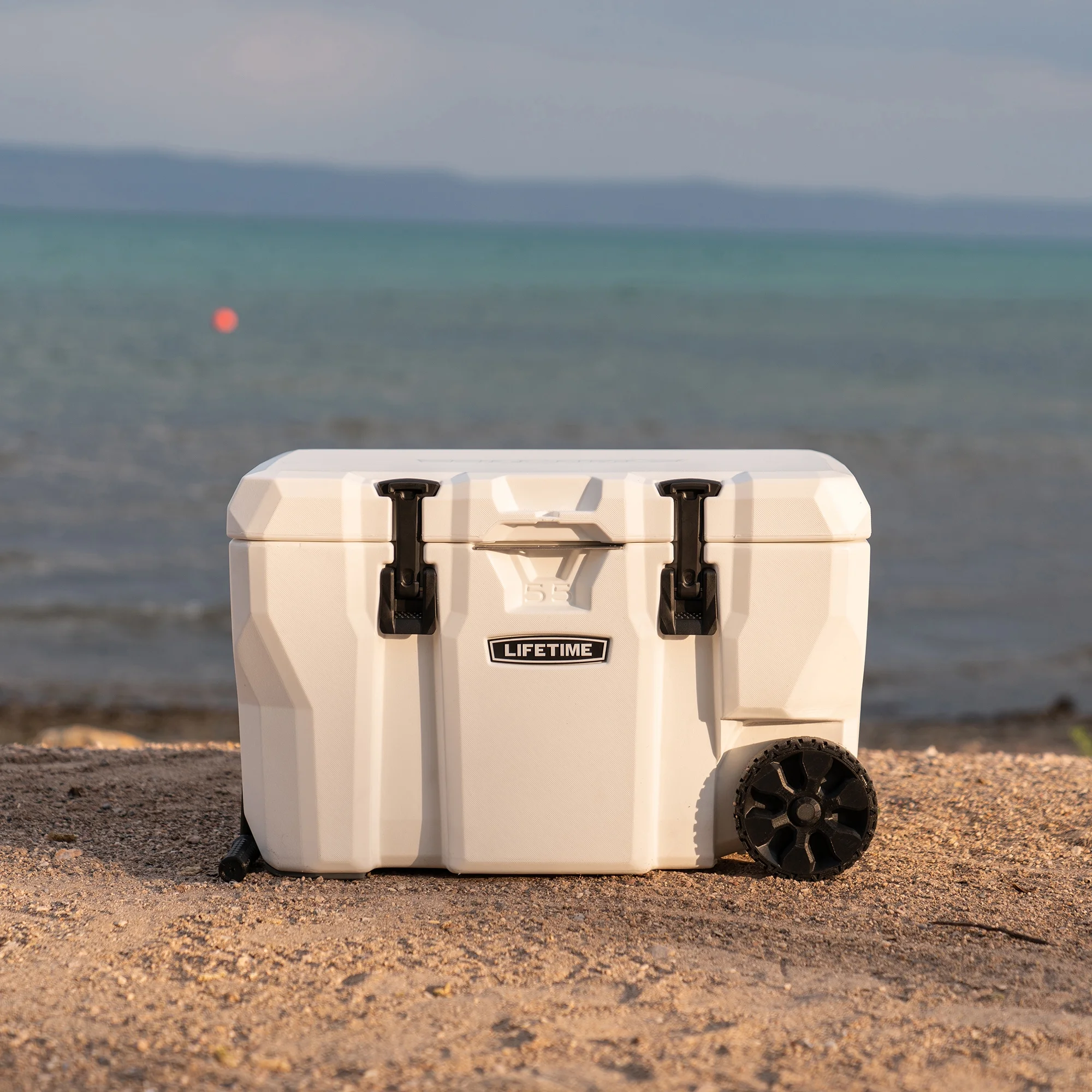 Lifetime 55 qt Bear-Resistant Camping Cooler Wheeled, Premium High Performance, Ice Retention, Hard Cooler, 60 Can Capacity, White (91072) - Image 2