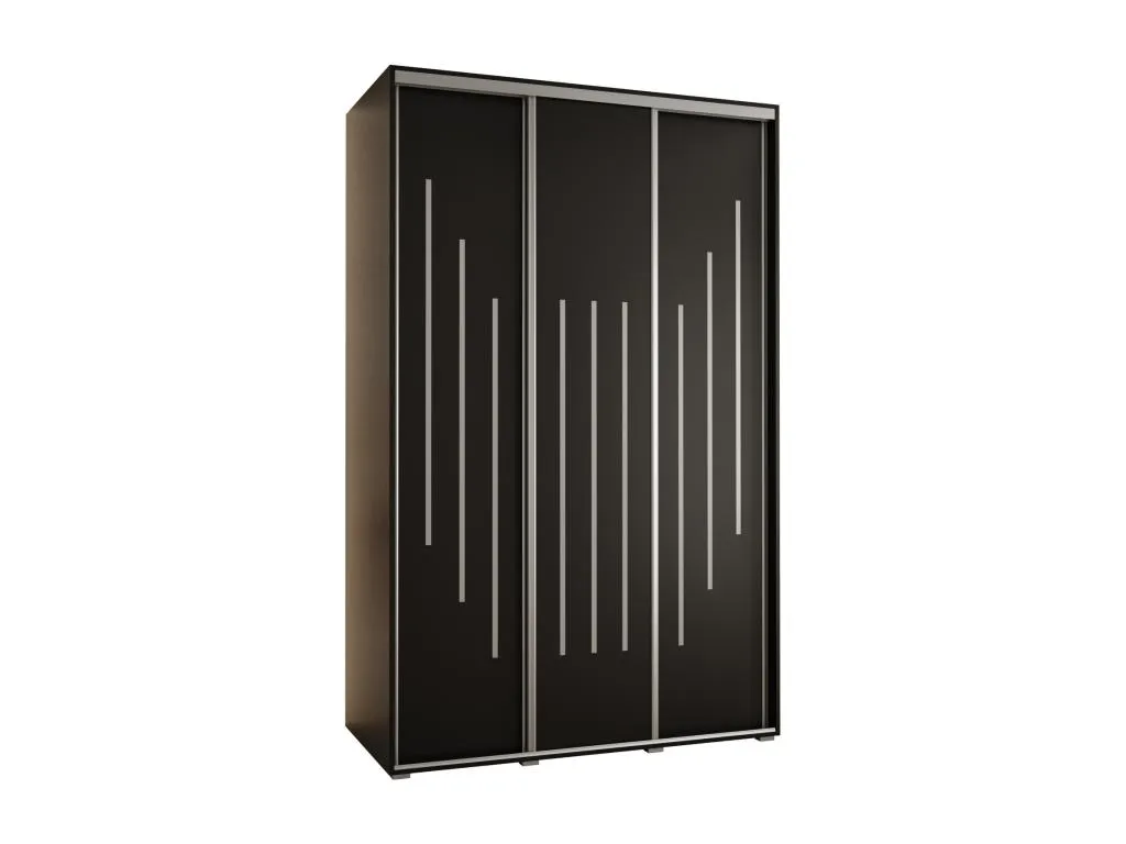 Armario Casahandy 8 con puertas correderas 235,2x160x60 cm 3 puertas negro negro plata