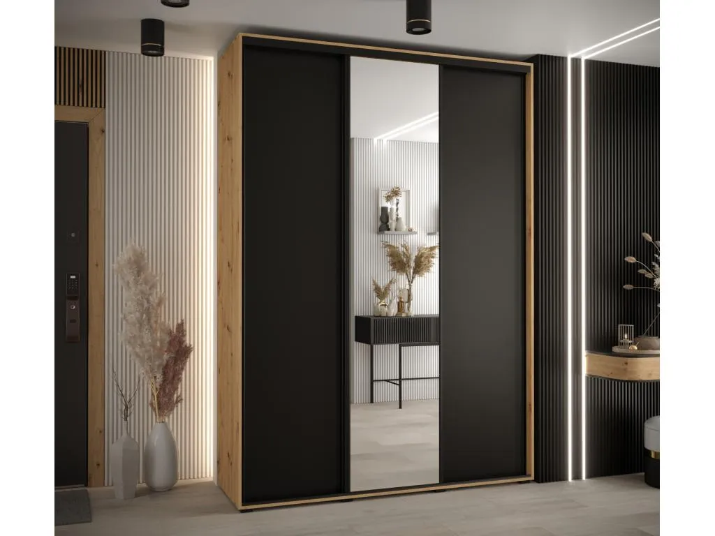 ARMARIO Hogarmini 3 DE PUERTAS CORREDERAS 235.2/170/60 3 puertas (Artisan/Negro/Negro) 36962owbl