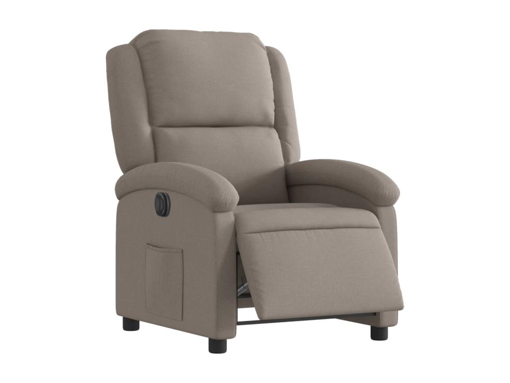 Sillón reclinable eléctrico tela gris taupé