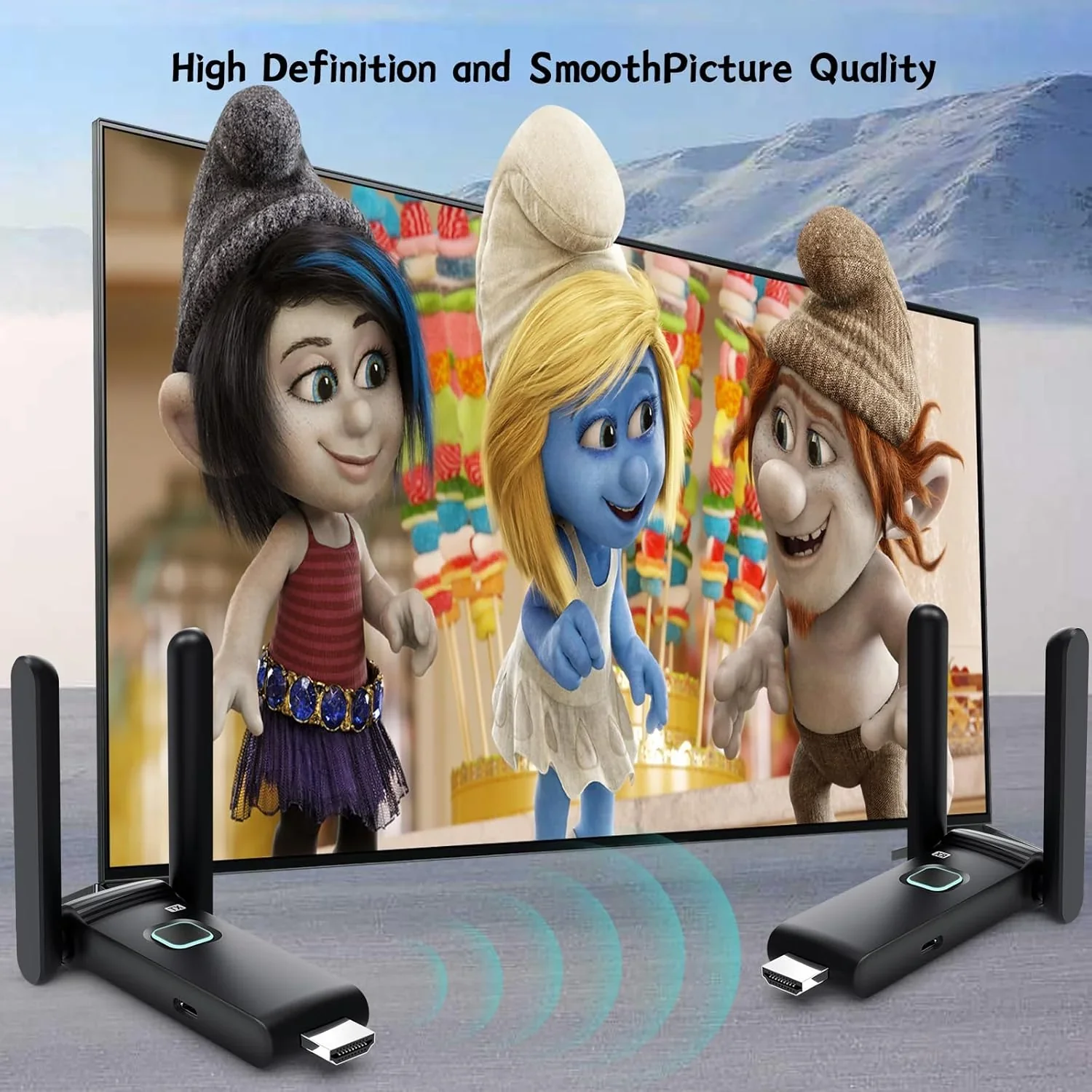 YUYUNLOMN Wireless HDMI Transmitter With 4 Receivers, 165FT, Black - G58F - Image 2 YUYUNLOMN Wireless HDMI Transmitter With 4 Receivers, 165FT, Black - G58F - Image 2