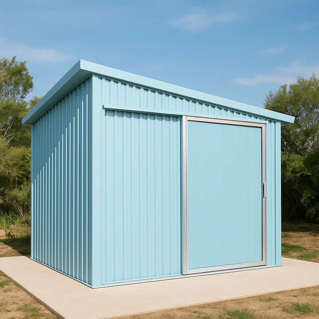 Caseta de jardín, caseta azul claro de acero para jardín exterior, 220x180x230 cm CBgWFkc176BG