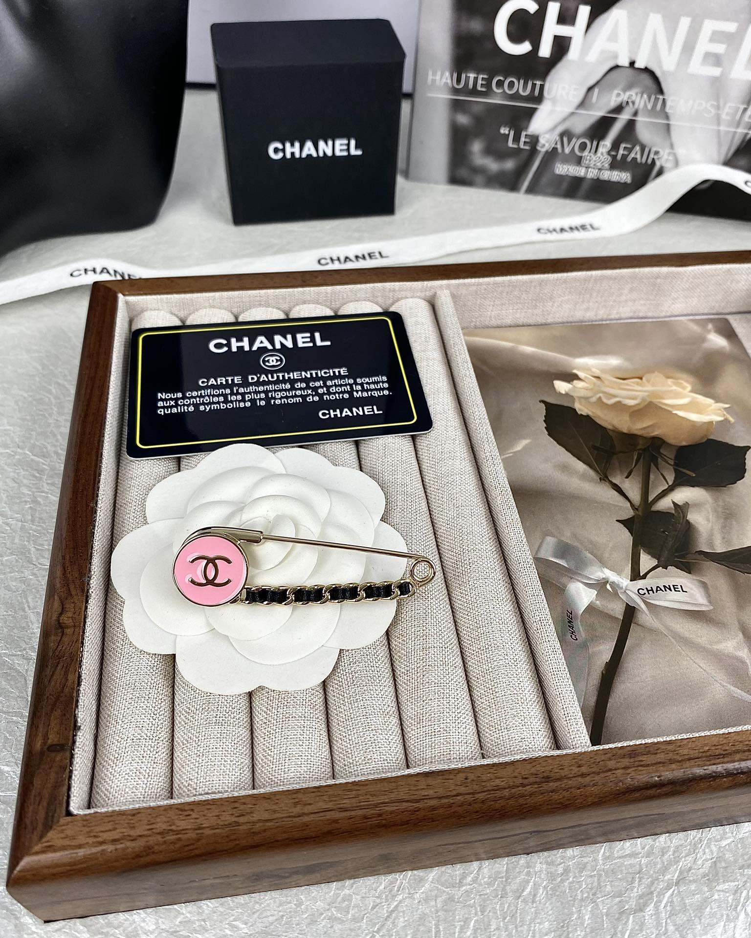 Chanel Pink Enamel Pin Brooch - Original Replica Club