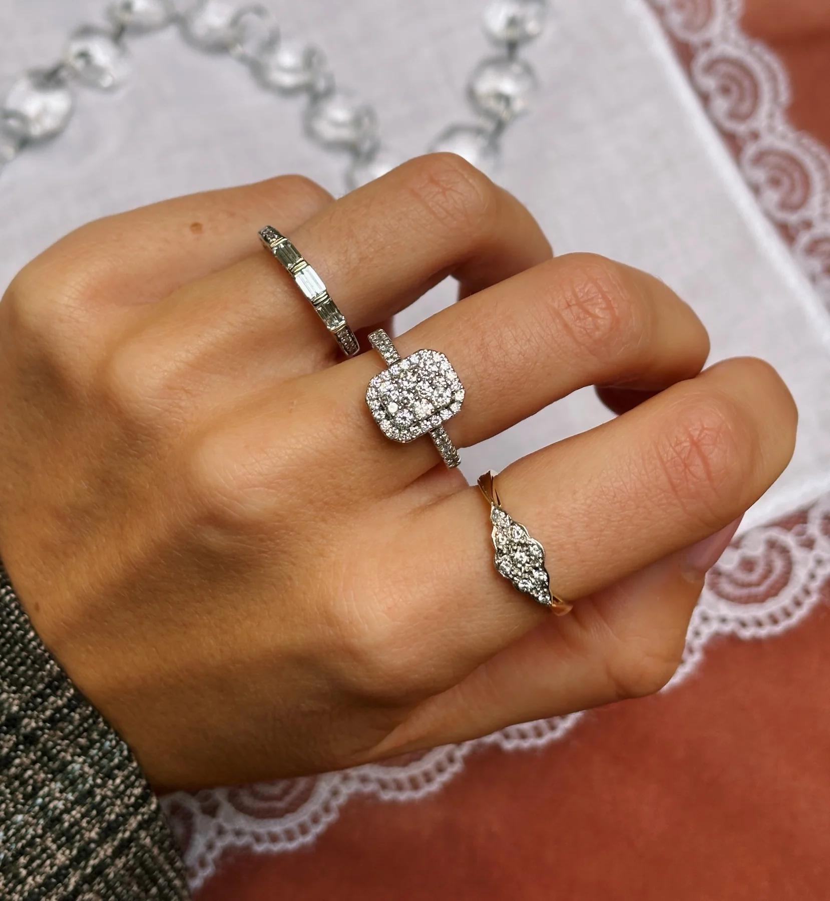 Vintage Diamond Holiday Miracle Ring 9K