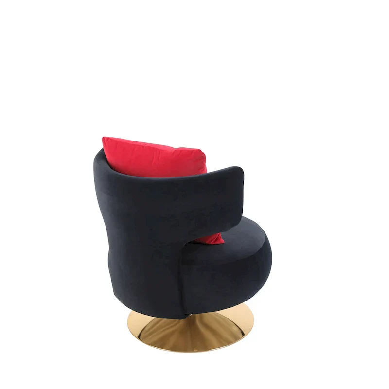 Round Barrel Chair with Fabric and Swivel Design