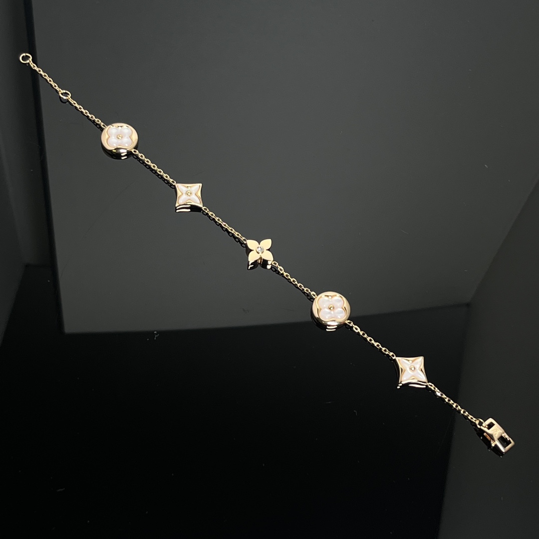 Louis Vuitton White Mother of Pearl Star Sun Blossom 5 Motifs Bracelet - Original Replica Club