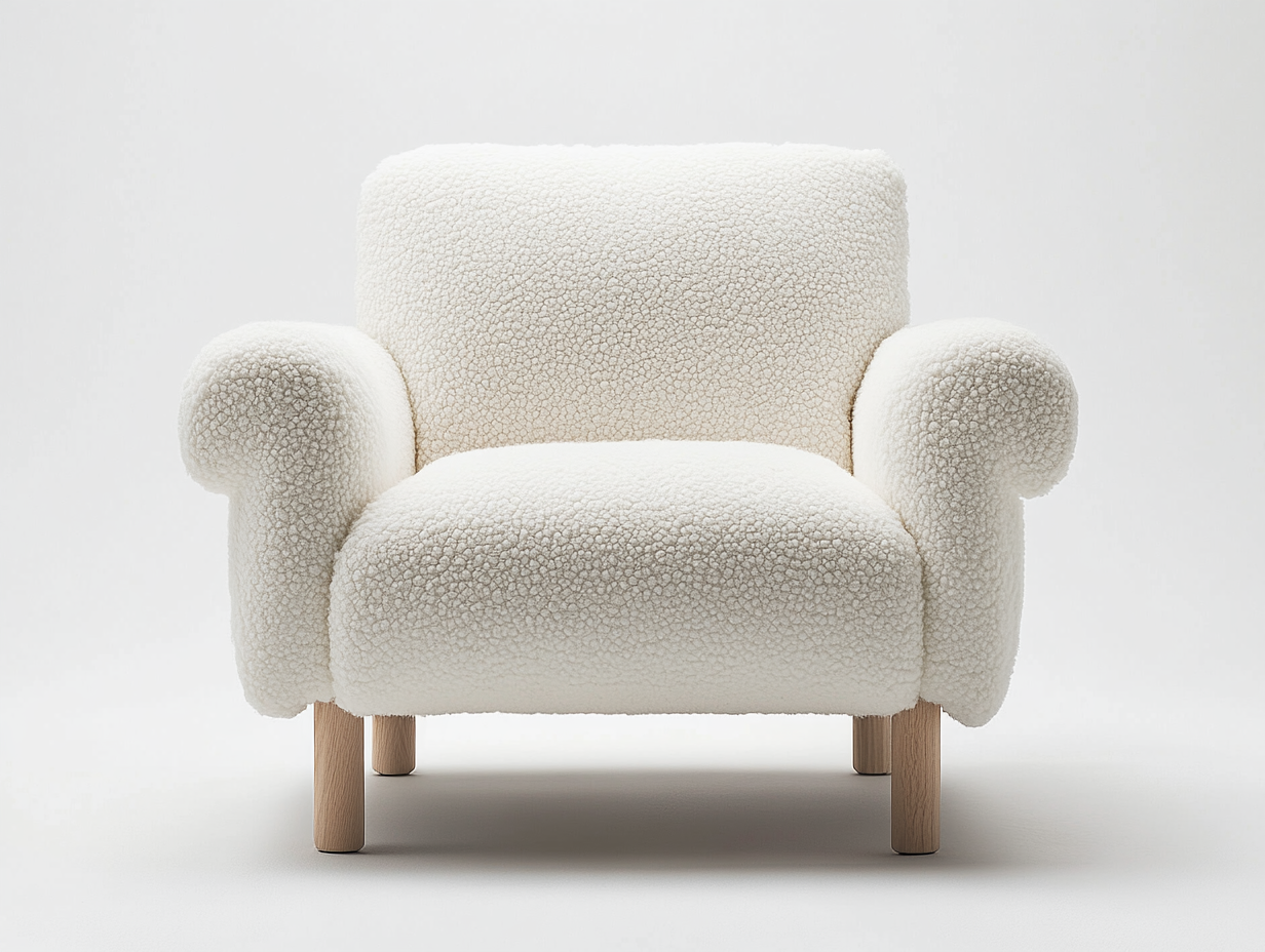 Sillón individual de diseño simple con reposabrazos.