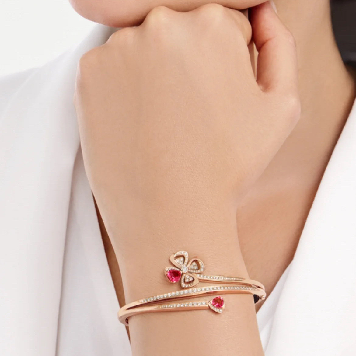 Bvlgari Red Gem Fiorever Bracelet Rose Gold - Original Replica Club