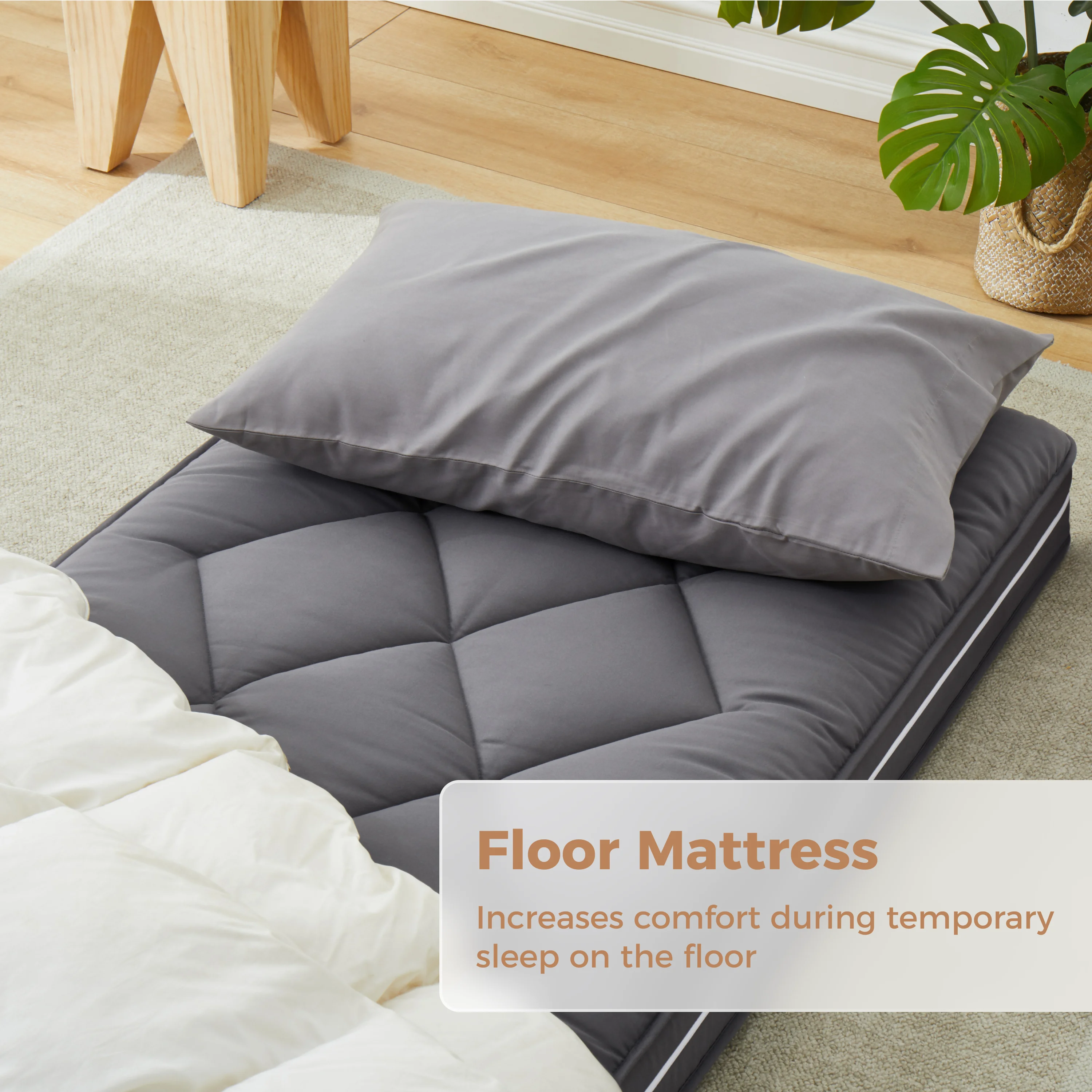 Jamdok 4Inch Floor Mattress,3-Layer Structure,Narrow Twin Size Gel Memory Foam,Removable Pillow Top Cover,Roll up Cot Mattress Topper,Portable Sleep Mat(75X30X4-) - Image 12