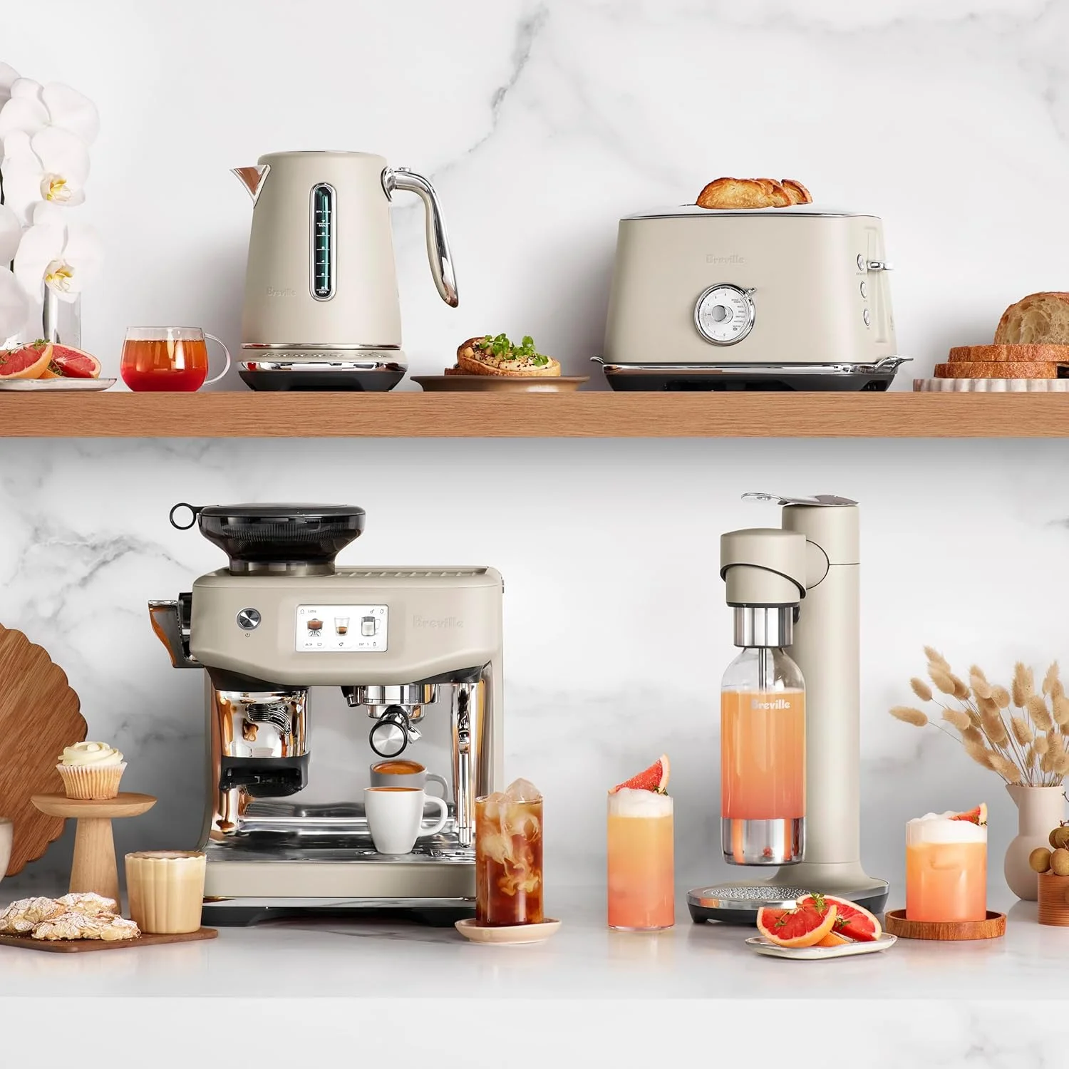 Breville Barista Touch Impress Espresso Machine, Almond Nougat - Image 2