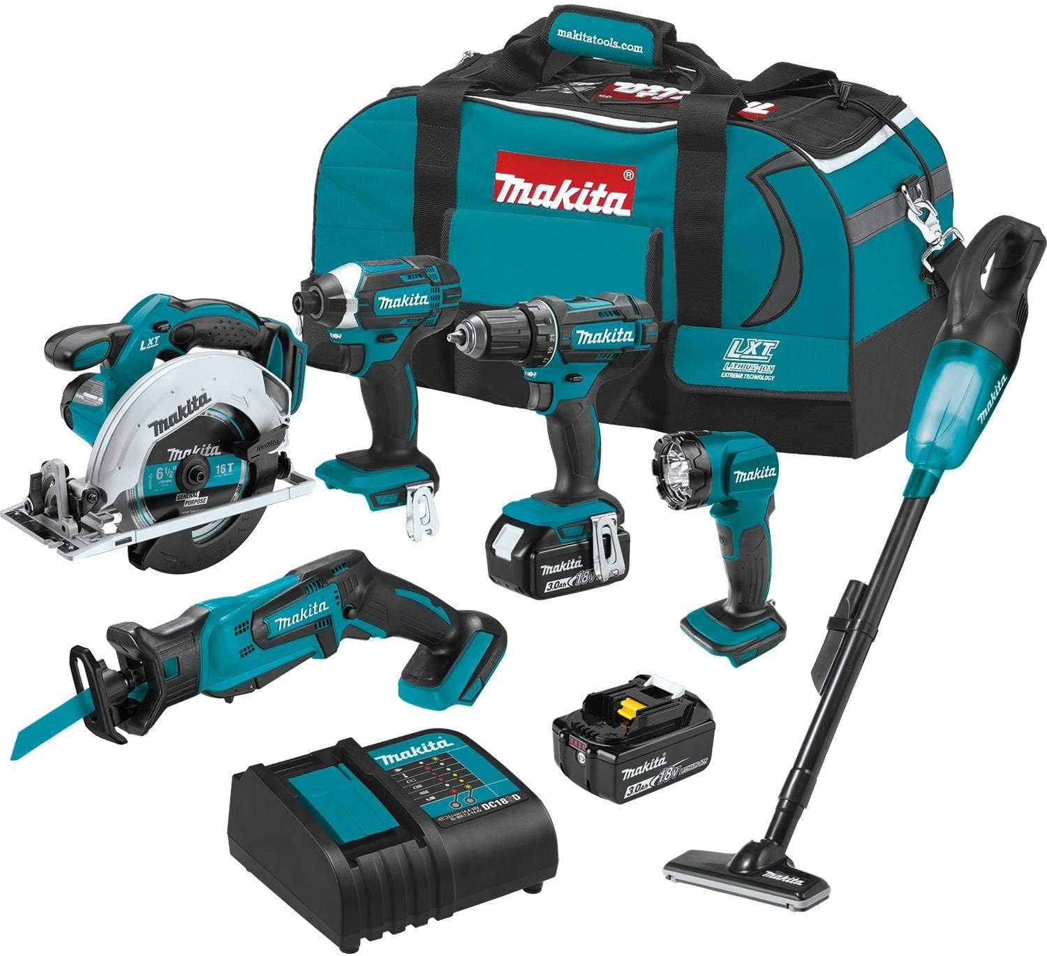Makita XT614SX1 18V LXT Lithium-Ion Cordless 6-Pc. Combo Kit (3.0Ah)