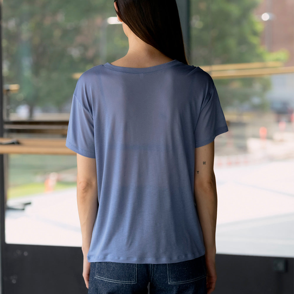 Baserange - T-Shirt Ample - Koel Blue