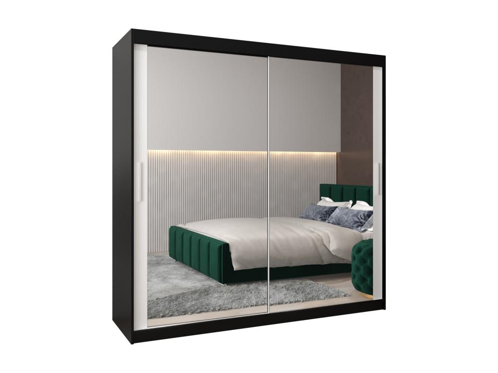 Armario Tokyo 3 de puertas correderas 200/200/62 2 puertas (negro/blanco)
