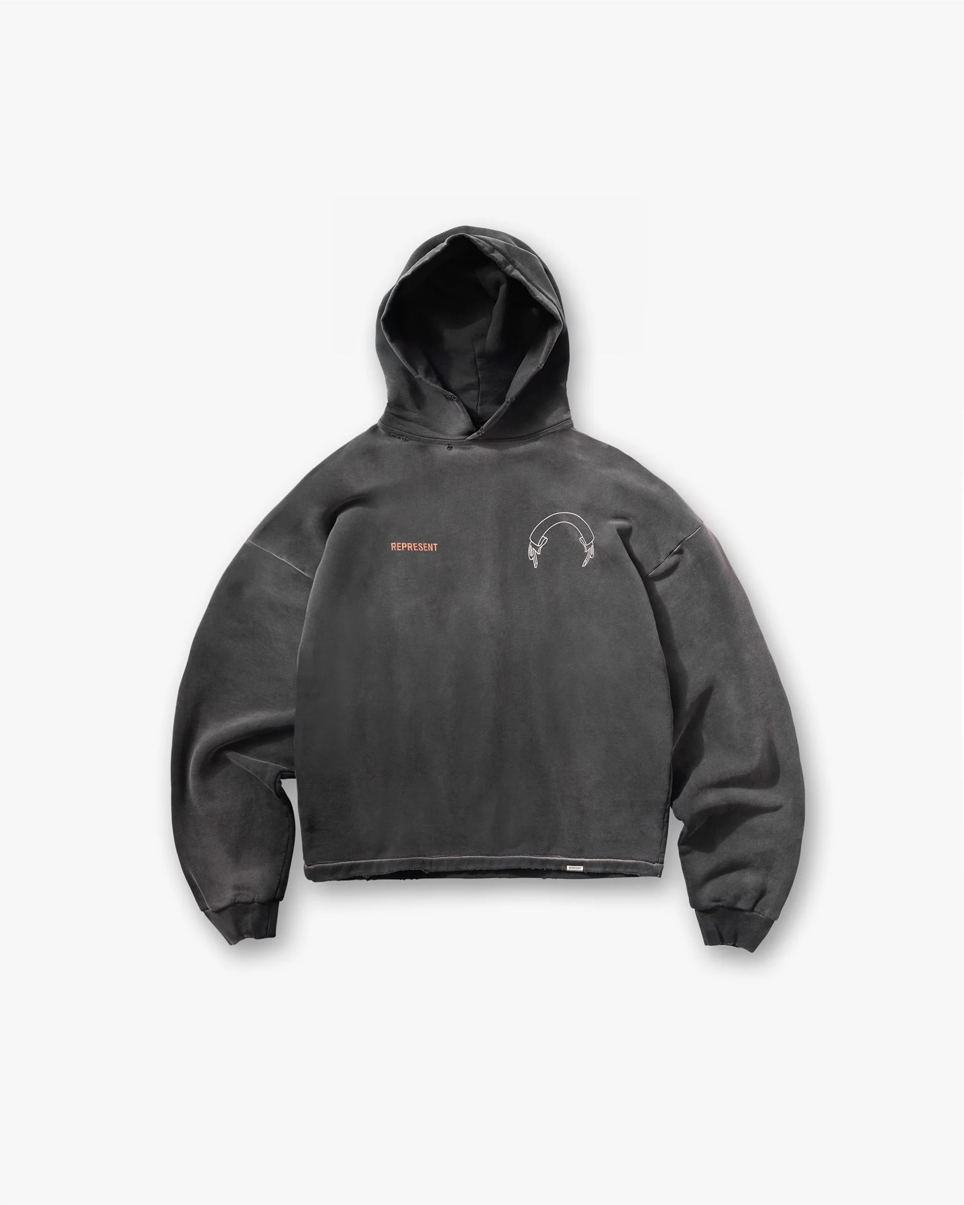 Represent Banner Hoodie - Stained Black