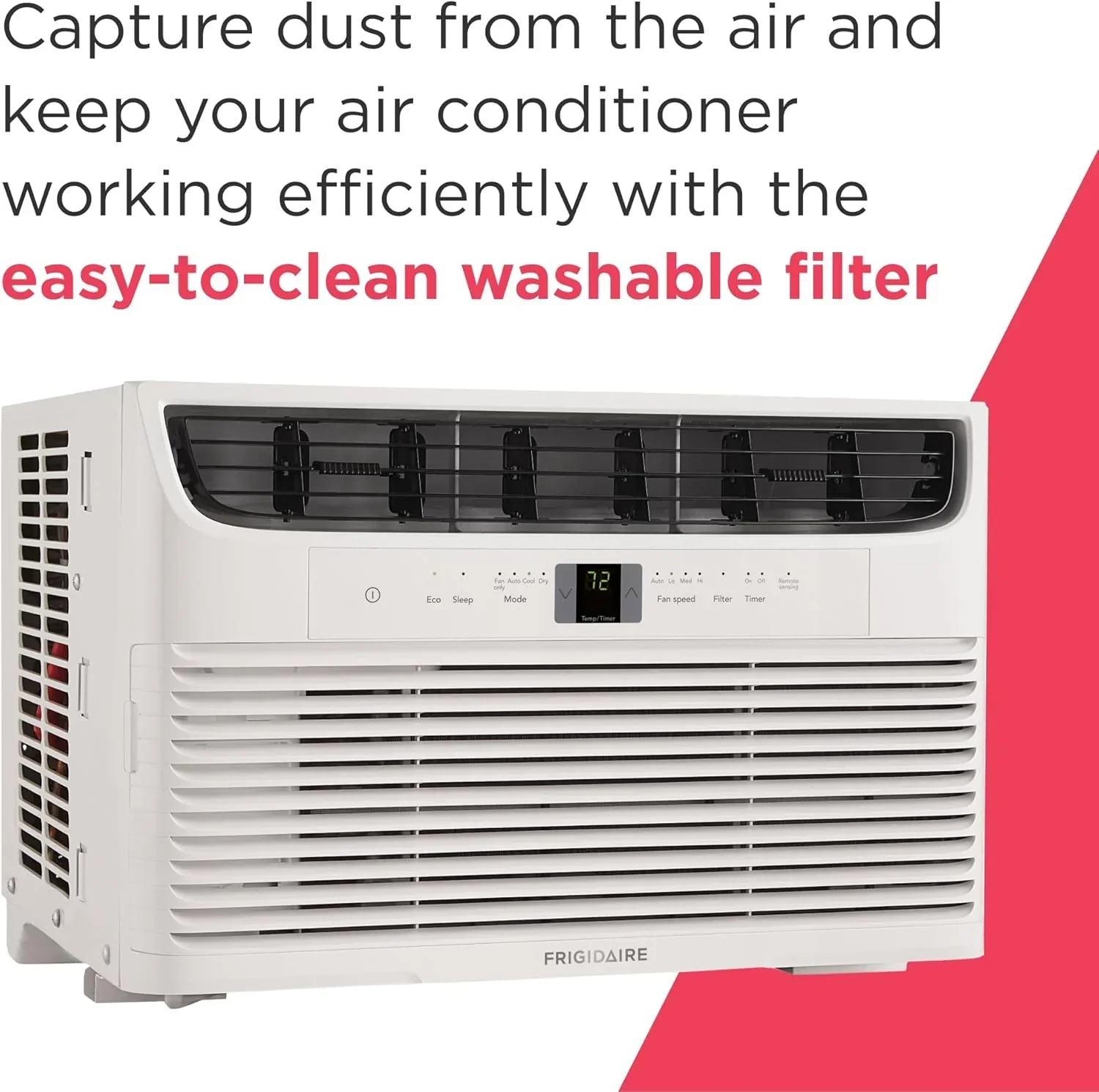 Frigidaire 5,000 BTU Window Air Conditioner Remote Control Cools Up to 150 Sq. Ft. Quiet Operation