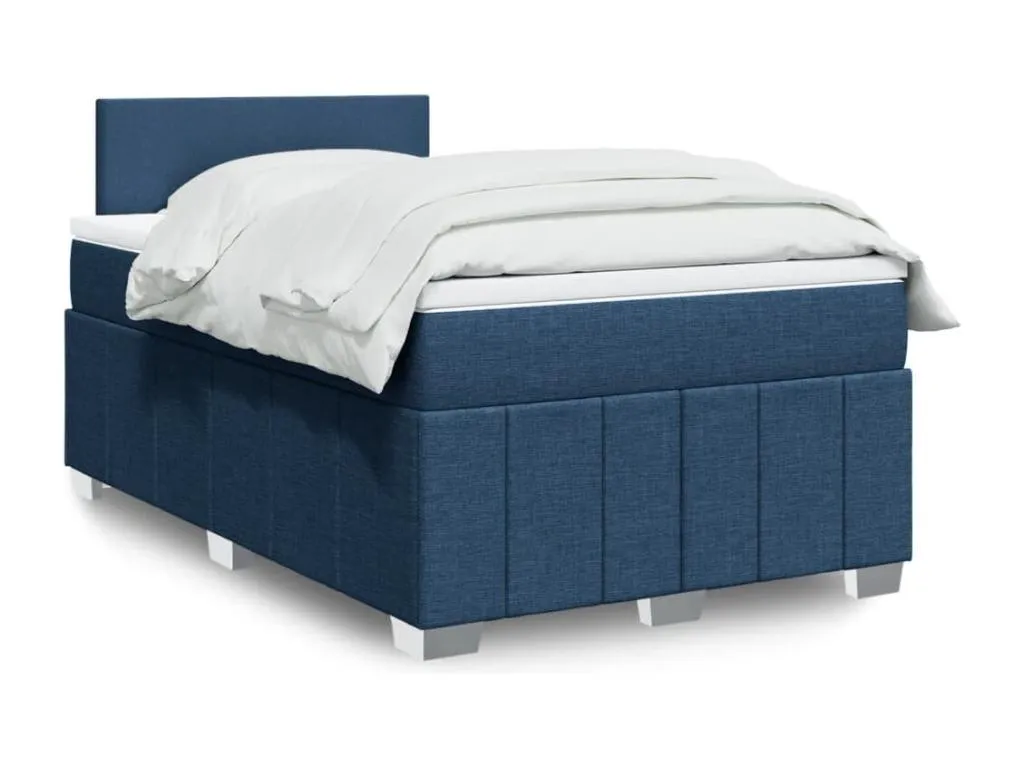 Cama box spring con colchón tela azul 120x190 cm yzx3519717