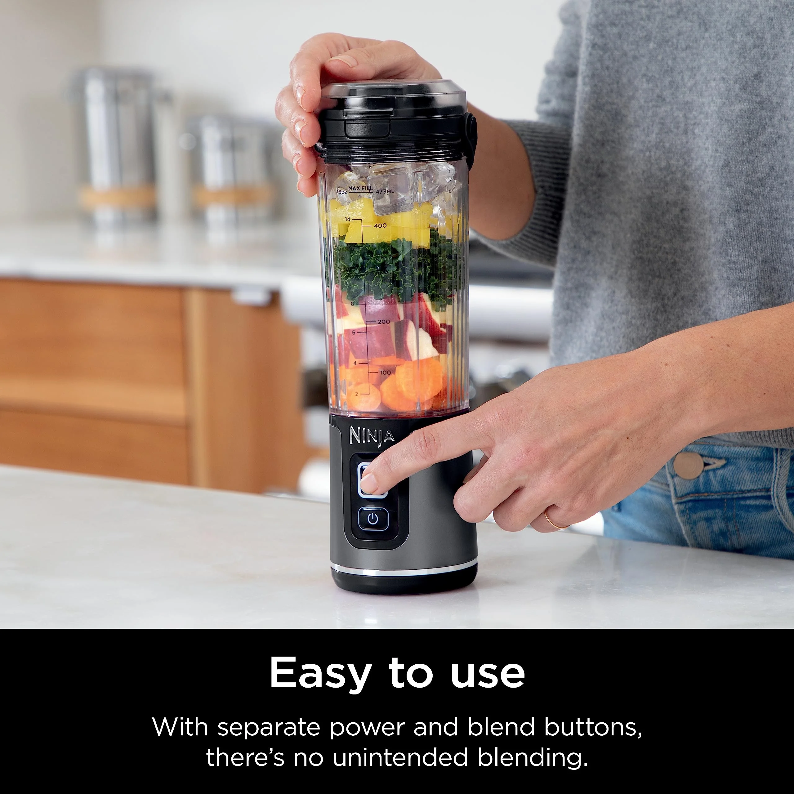 Ninja Blast Portable Blender, Cordless, 18oz. Vessel, Personal Blender for Shakes & Smoothies, BPA Free, Leakproof Lid & Sip Spout, USB-C Rechargeable, Dishwasher Safe Parts, Metallic Purple, - Image 44