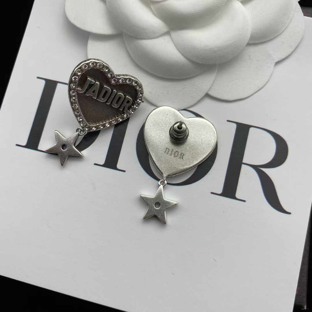 Dior JADIOR Heart with Star Drop Earrings - Original Replica Club