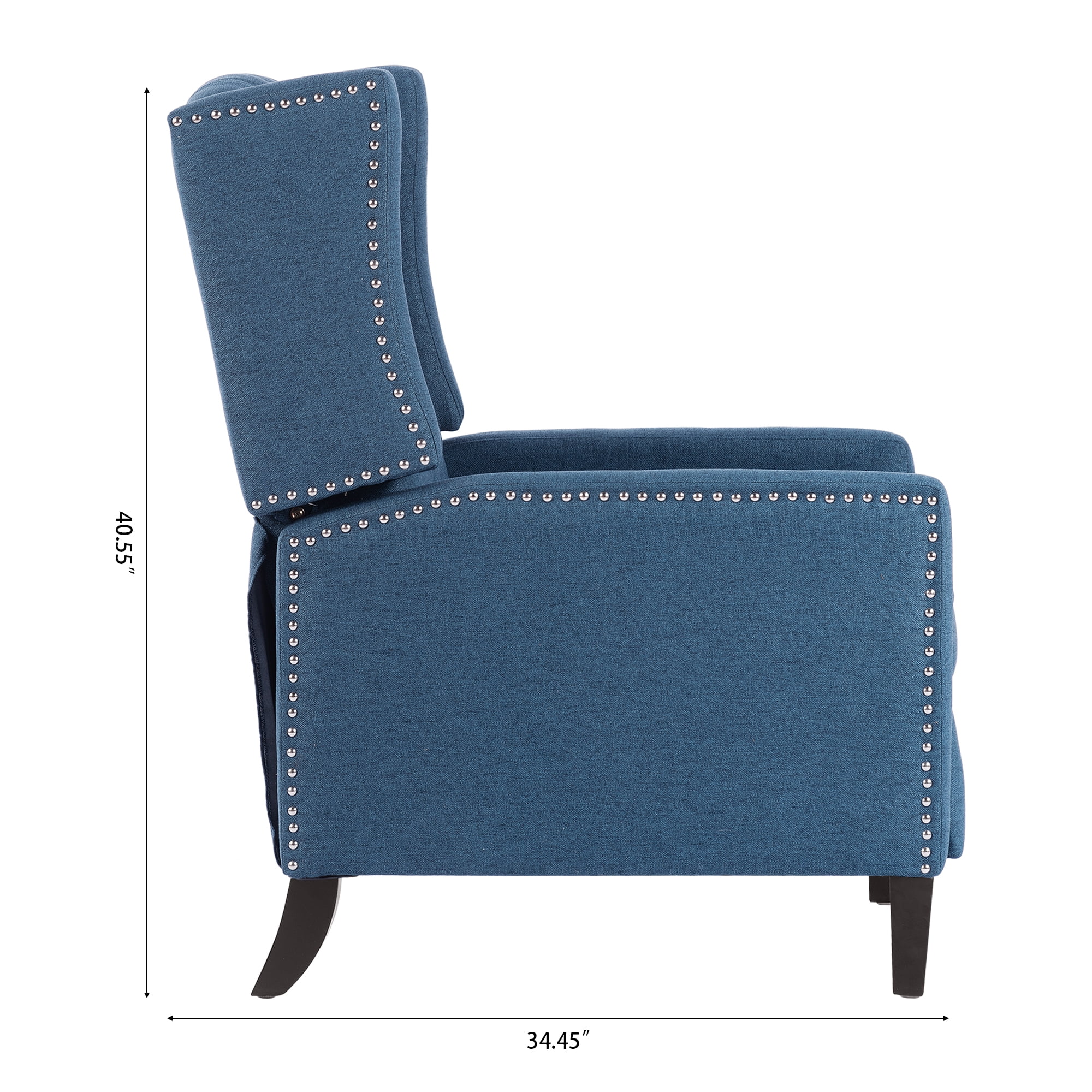 Recliner Chair, Living Room Chairs with Arms, Adjustable Single Reclining Sofa, Home Theater Seating Arm Chair with Thick Padded Seat, Footrest, Lounge Chair for Bedroom, Blue - Image 10