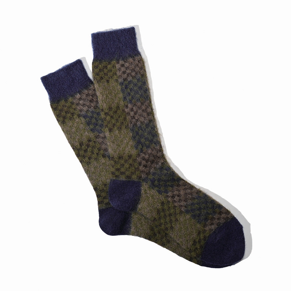 Anonymous ISM - Chaussettes Napping Checker Crew - Marine 49