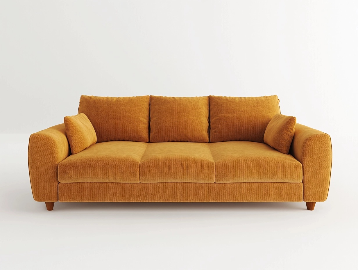 Sofá moderno de terciopelo amarillo para sala de estar 220x95 cm relajación y estilo contemporáneo VJ0272850