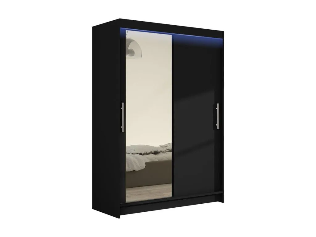 Armario Luxmbls 128 Negro 200x120x58cm Puertas de armario - Correderas OZZH97857