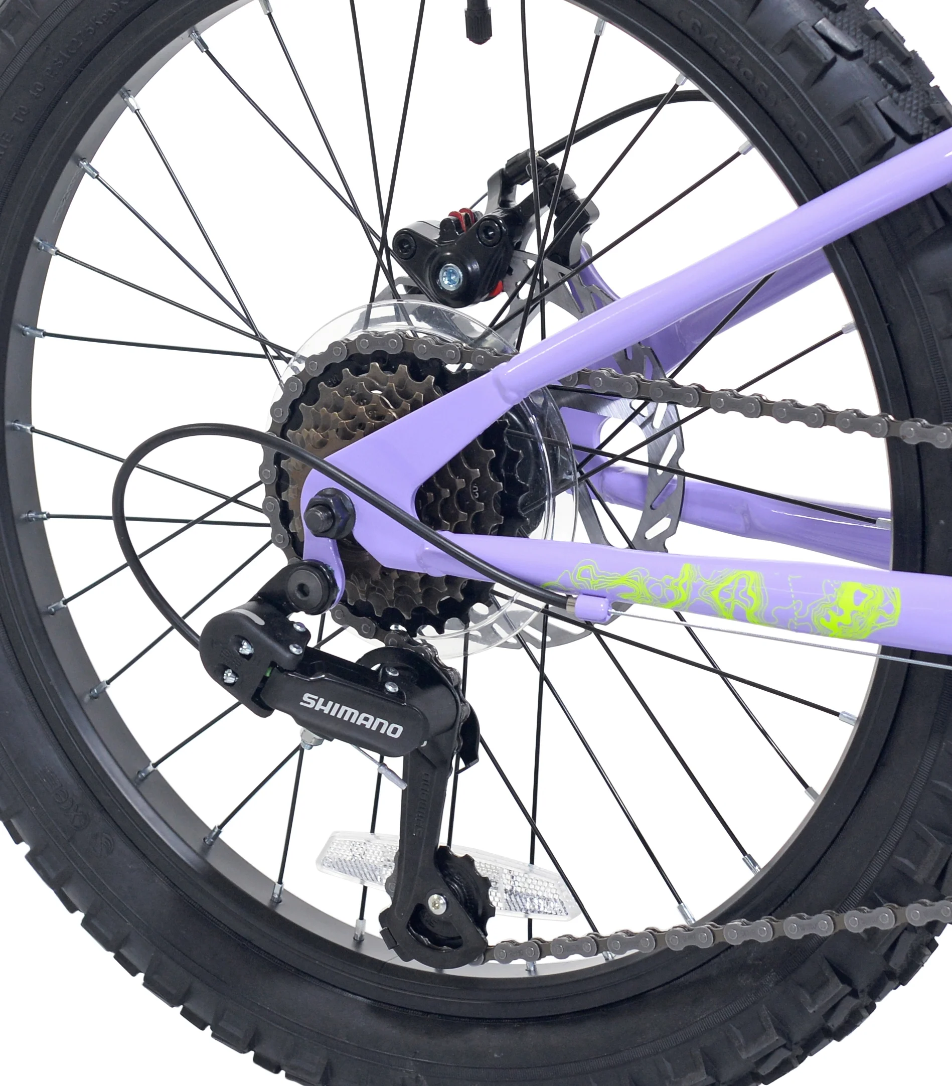 20" Ozark Trail Vibe Mountain Bicycle, 7 Speed, Fits Rider 3'11"-4'4", Purple, Teen, Unisex - Image 9