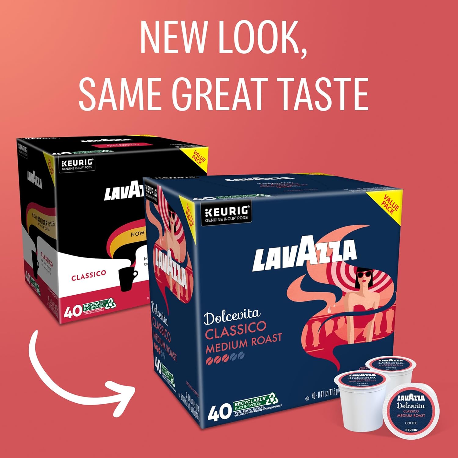 Lavazza Dolcevita Classico. Single-Serve Keurig K-Cup Pods. Medium Roast Coffee. 40-Count Box