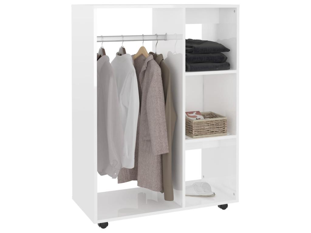 Armario de madera contrachapada blanco brillo 80x40x110 cm