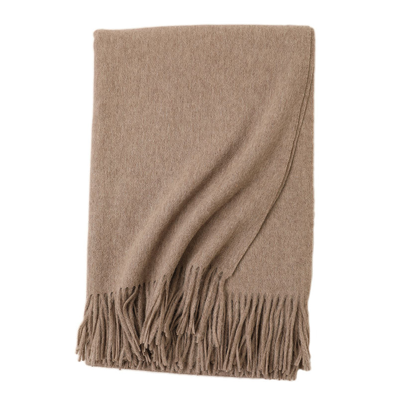 Solid Color Pure Wool Blanket Luxury Soft Thermal Woven Oversize Throw For Bed And Sofa Soft Breathable For Home Decor