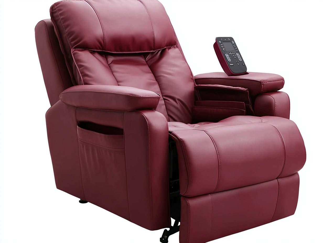 Sillón reclinable de una sola persona de tamaño pequeño en color burdeos