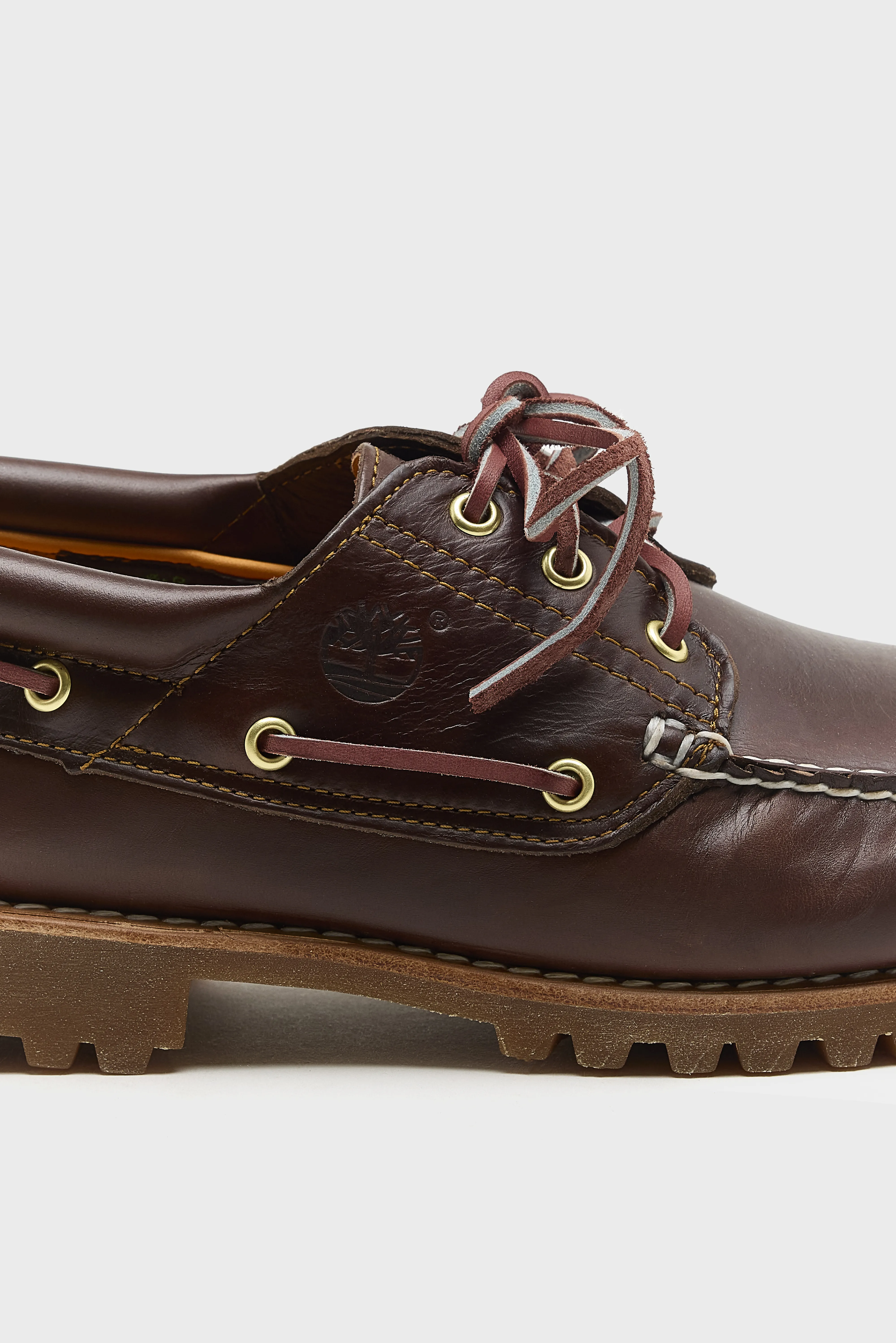 Bellerose Authentic 3-Eye Lug Boat Shoes for Men (252 / M / BROWN)