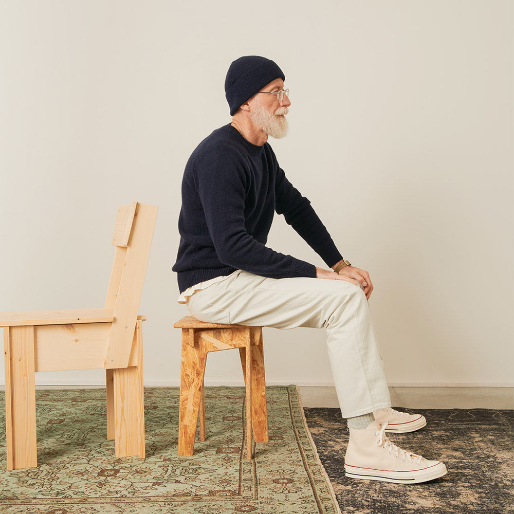 Merci - Pull Boxy en cachemire - Bleu Marine