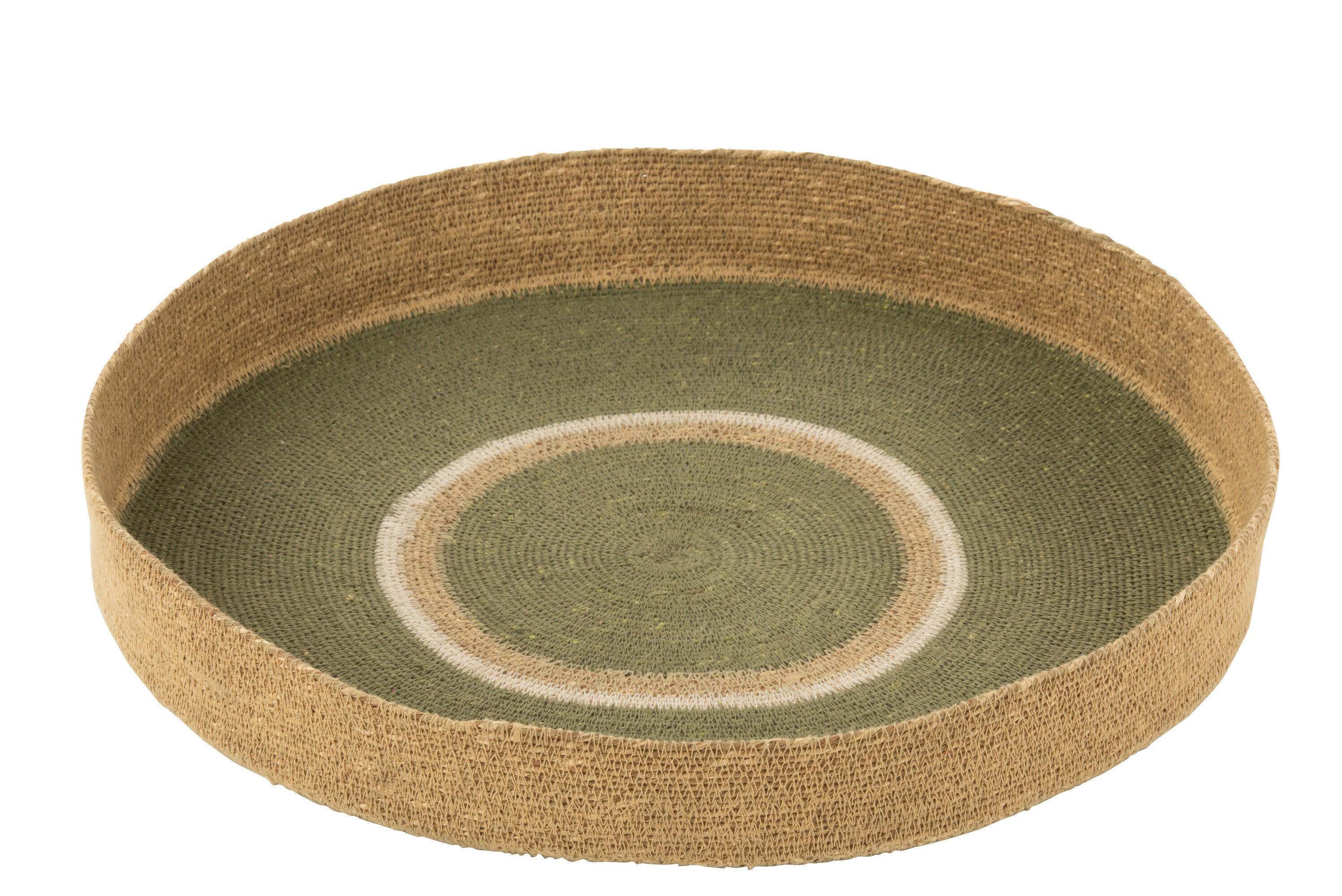J-Line plateau Rond + Cirkels - zeegras - groen naturel