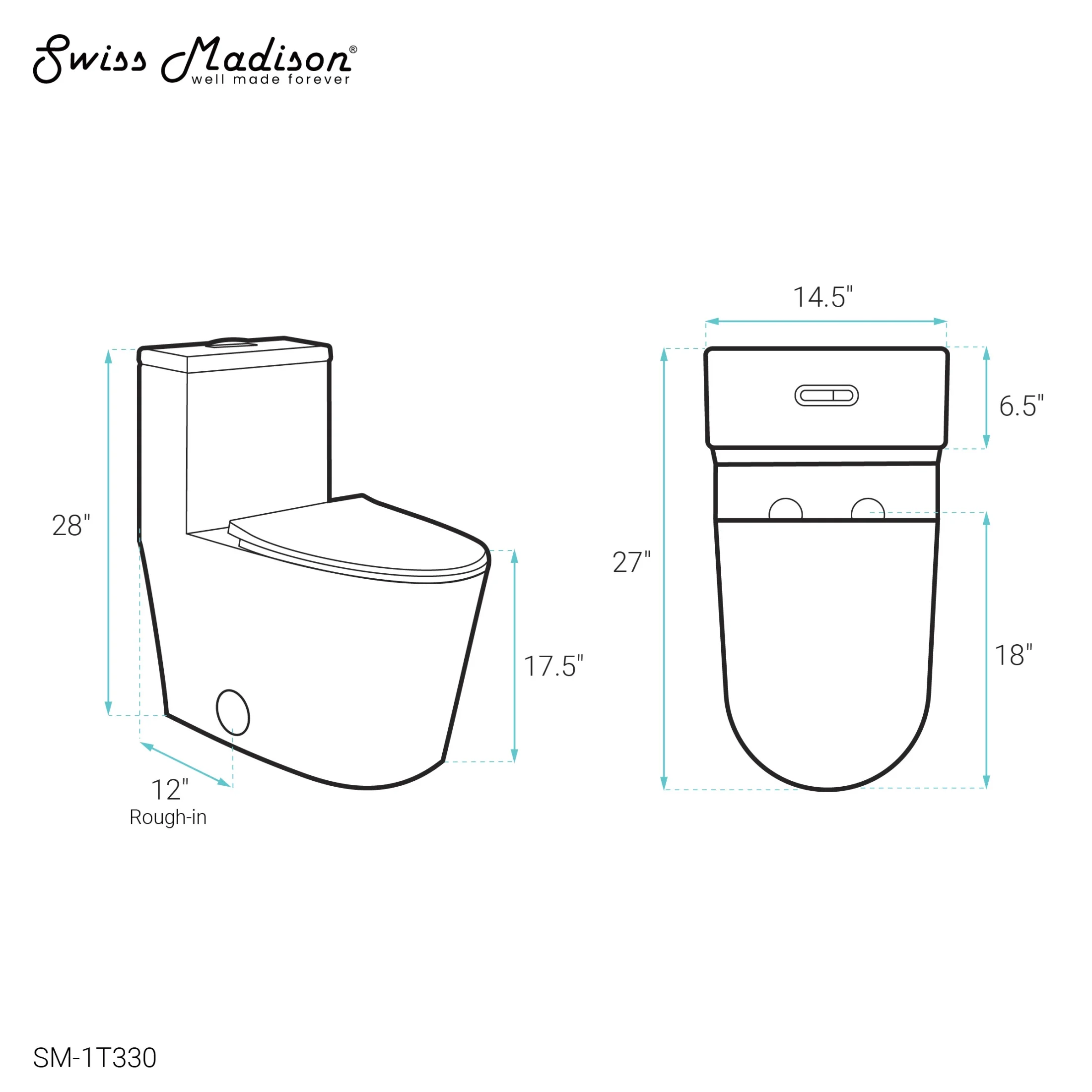 Liberte One-Piece Elongated Toilet Dual-Flush 1.1/1.6 gpf - Image 7