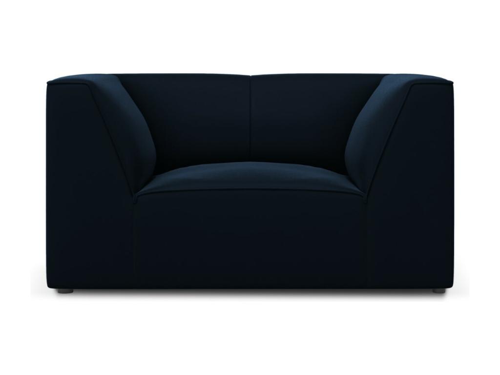 Sillón Homelyvo de terciopelo azul oscuro - 120x92x69cm