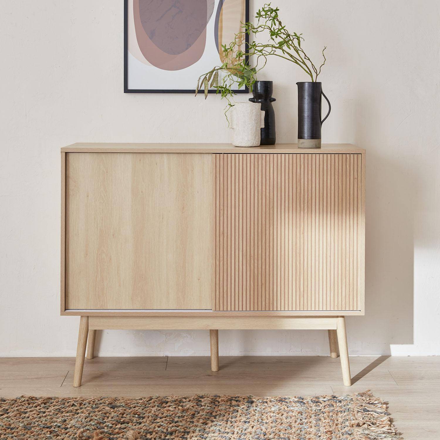 Linear - Aparador de efecto madera, 115cm