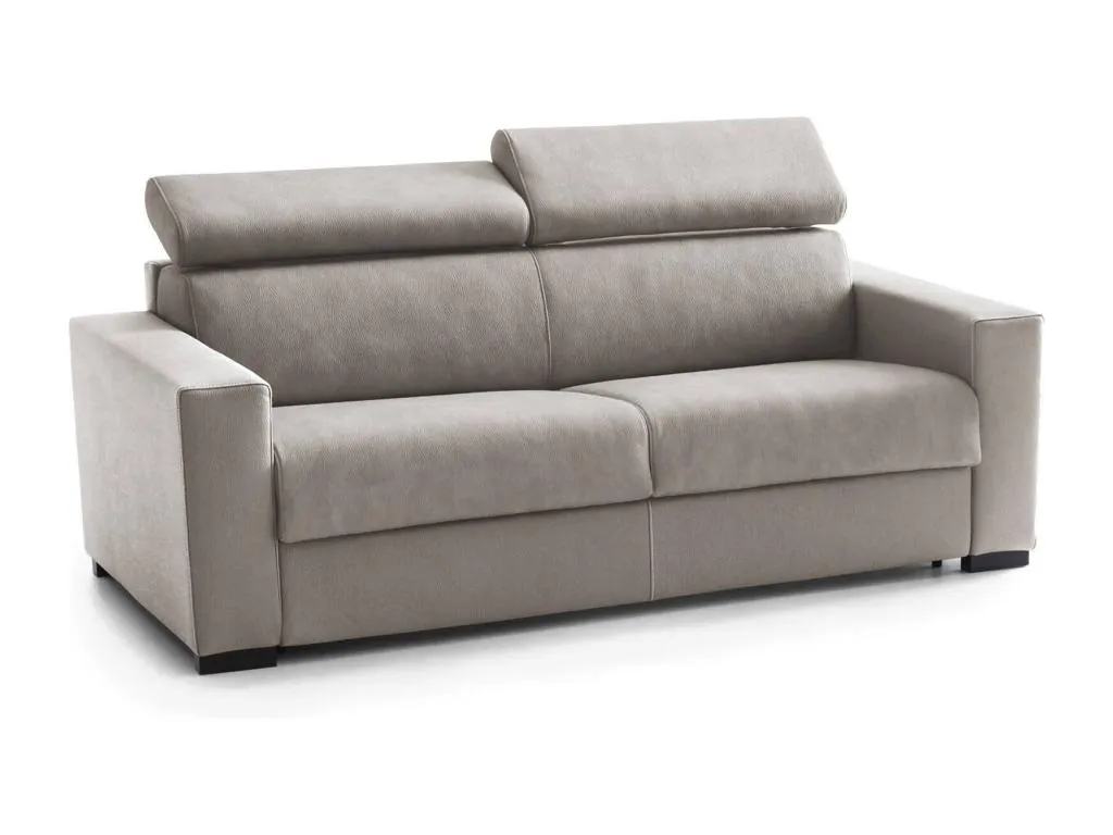 Sofá cama Sancaldeco Sofá grande de 2 plazas Made in Italy Sofá de salón con apertura giratoria con reposacabezas regulables y reposabrazos 81455WLVW