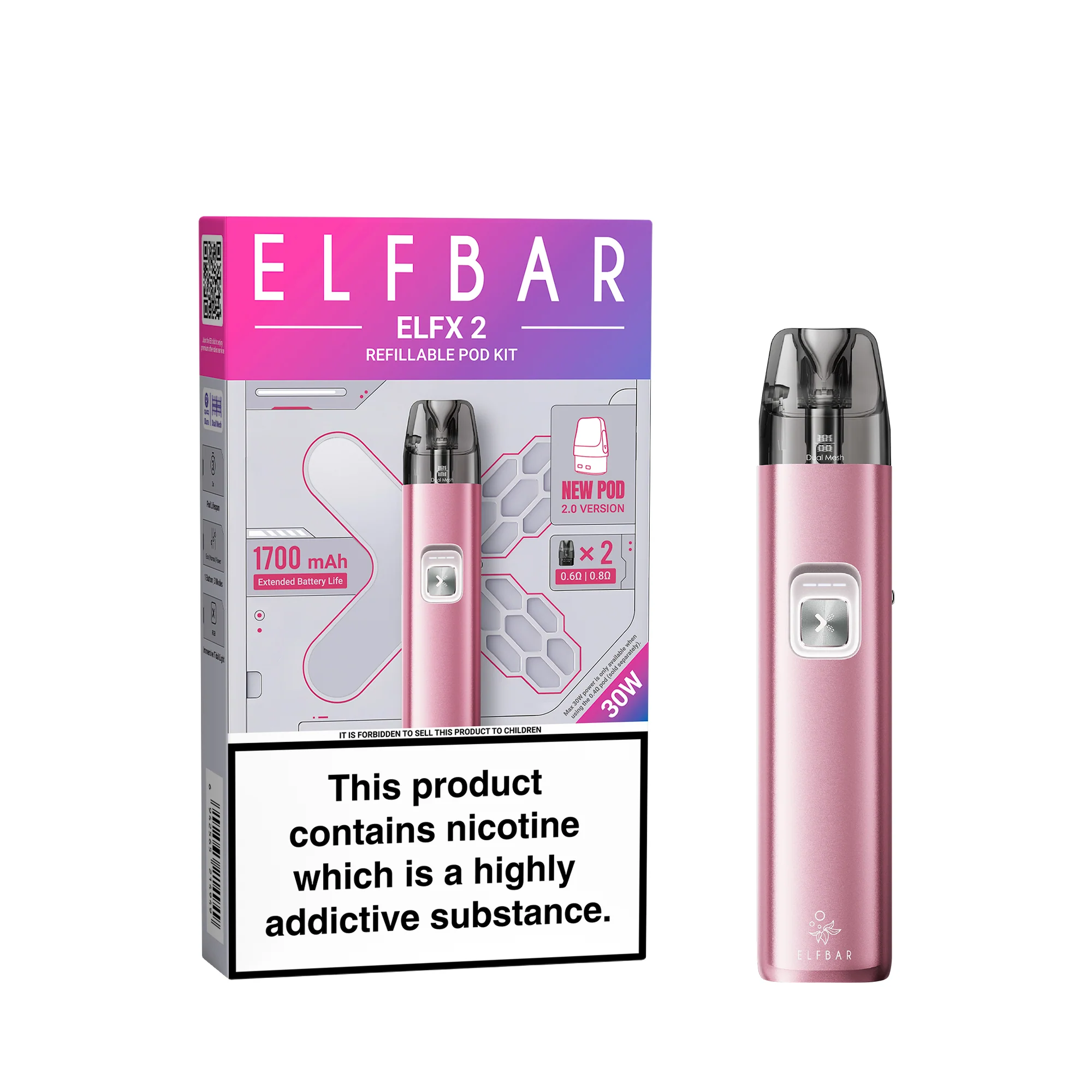 ELFBAR ELFX 2 uudelleentäytettävä pod-laite