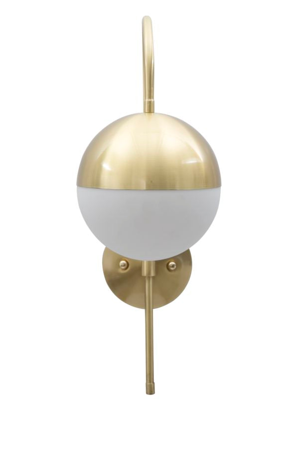 Mauro Ferretti Glamy Street metalen wandlamp met witte glazen bol
