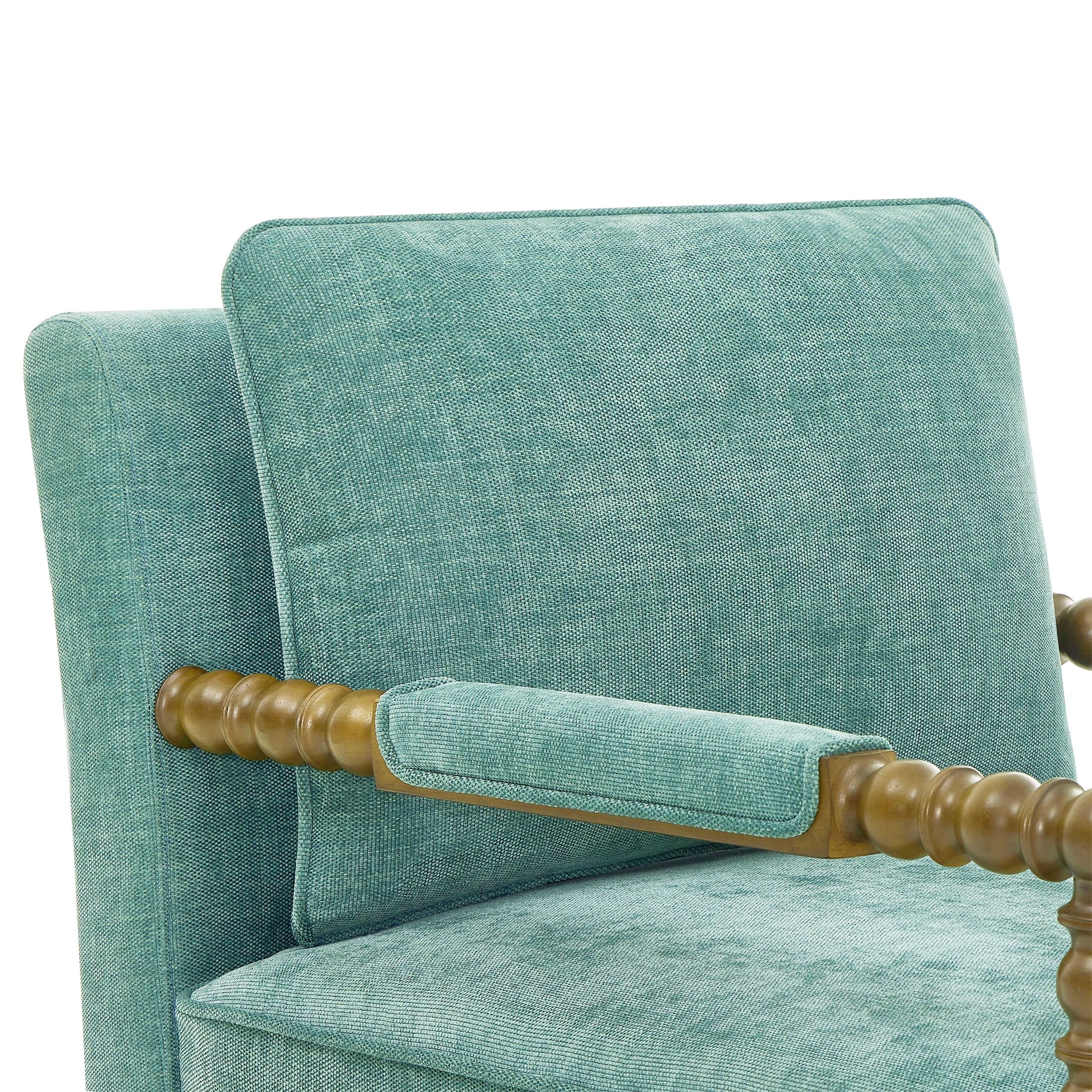 Pioneer Woman Harper Spindle Accent Chair, Jade Fabric Upholstery - Image 5