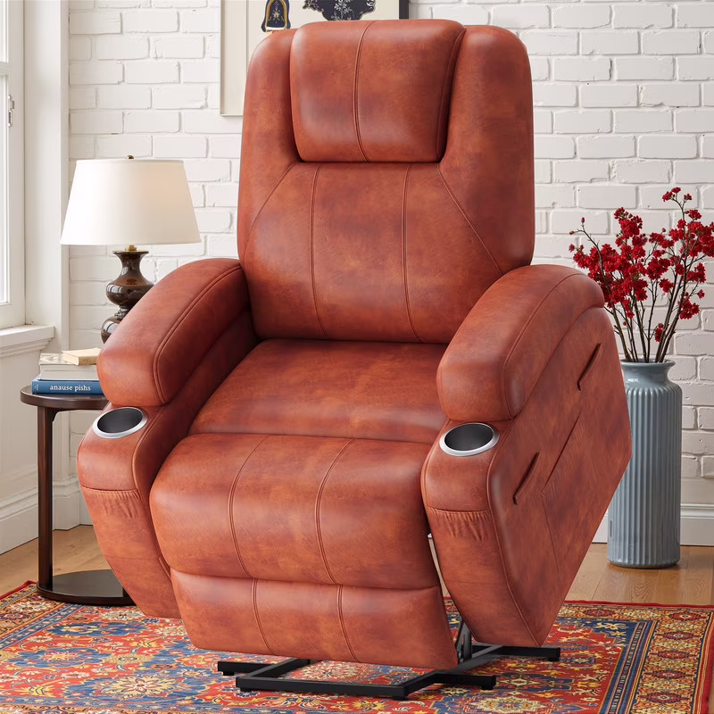 Lacoo power lift electric Massage recliner chair Oversized Single Sofa with Cup Holder for elderly,Black - Image 3