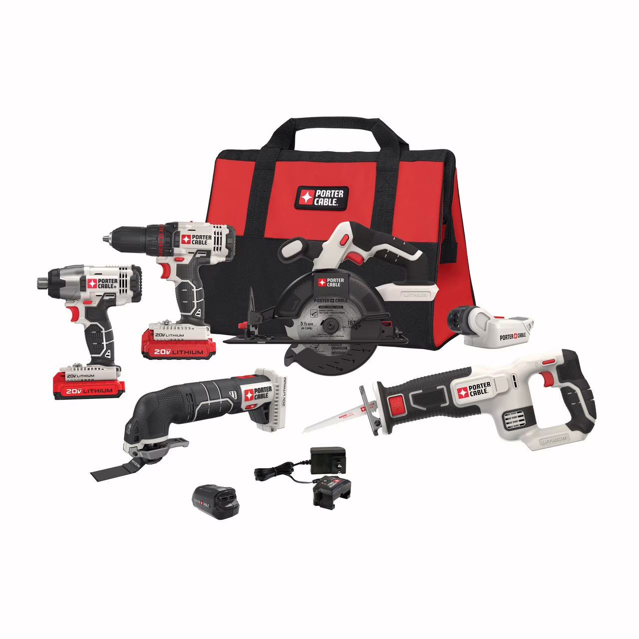 PORTER CABLE PCCK617L6 20V MAX Lithium - Ion 6 Tool Combo Kit