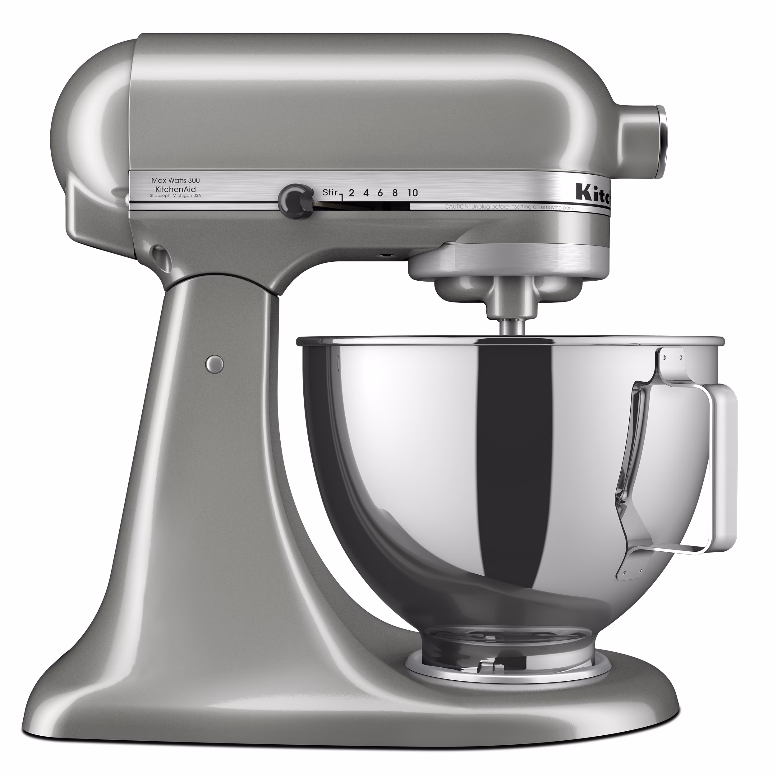 Kitchenaid Deluxe Series 4.5 Quart Tilt - Head Stand Mixer with Stainless Bowl, Contour Silver, KSM97CU(Dried Rose)