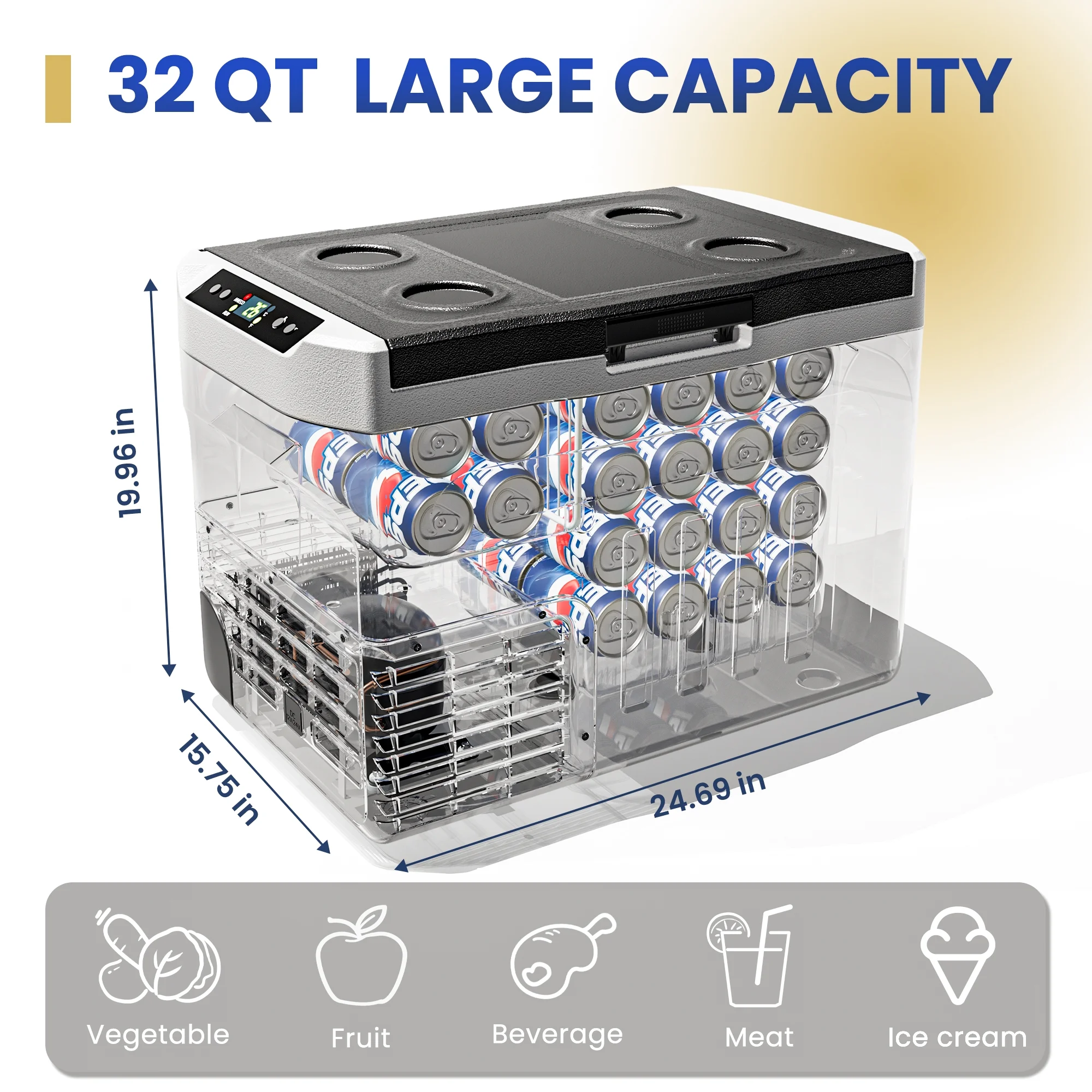 Simzlife 12 Volt Car Refrigerator 22 Quart Portable Fridge Freezer Compressor Cooler 12/24V DC 110~240 Volt AC for Truck Van RV Camper SUV Travel Camping Road Trips - Image 14