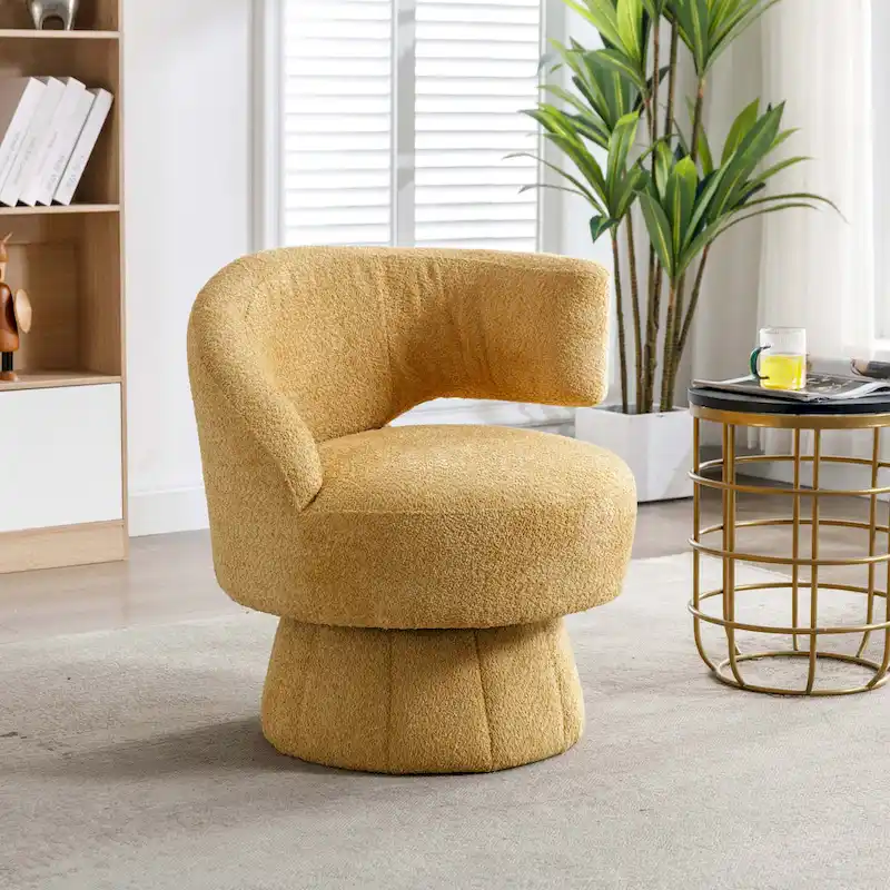 360-Degree Swivel Cuddle Barrel Accent Chairs with Plush Upholstery